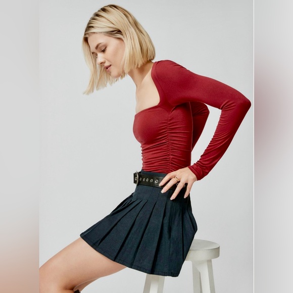 NWT Urban Outfitters Silence + Noise Victoria Long Sleeve, Square Neck Top, L - Picture 4 of 11